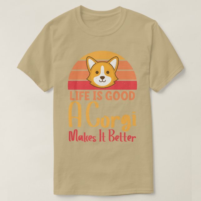 Les Chiens De Corgi Tshirt Cute Rendent La Vie Mei (Design devant)