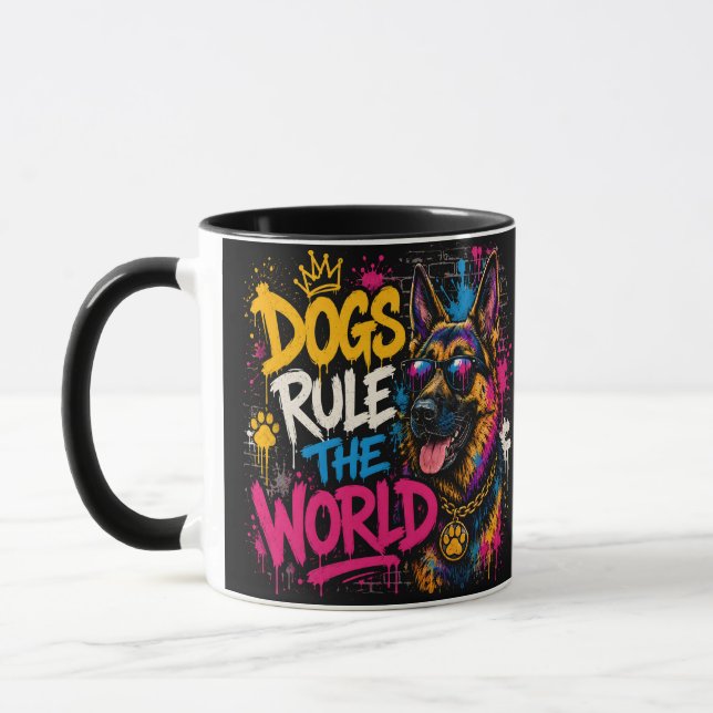 Les chiens règnent sur le monde Mug Berger Alleman (Gauche)