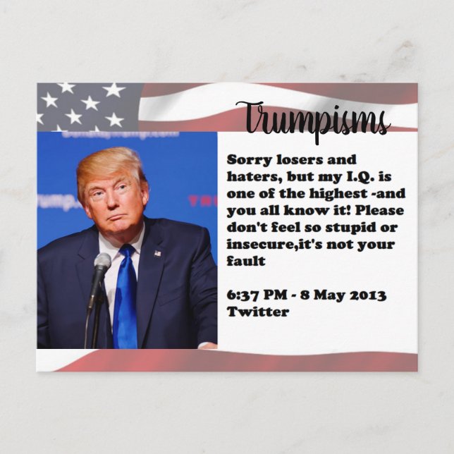 Les choses stupides Trump a dit Carte postale Souv (Devant)