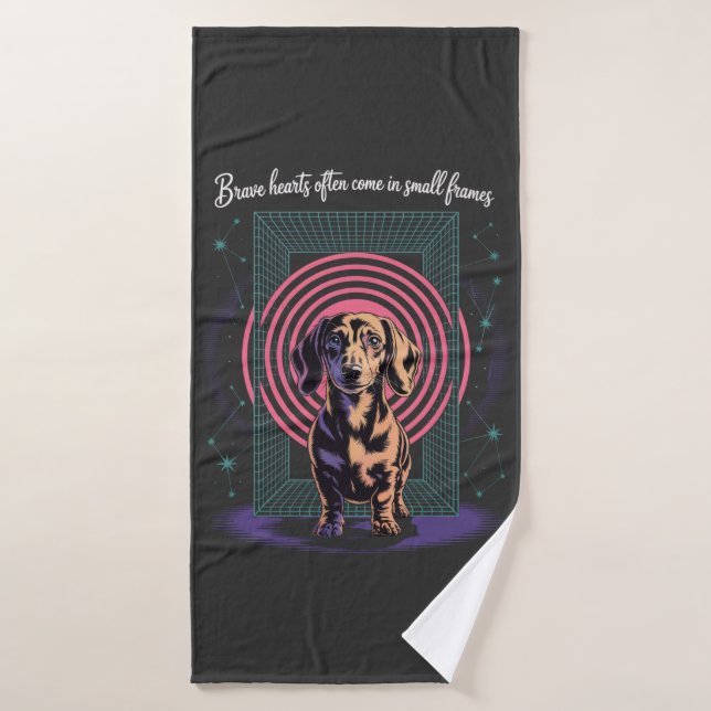 Les Cœurs Courageux De Dachshund Se Trouvent Souve (Serviette de bain)
