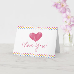 Les Coeurs d'Aquarelle Je t'aime Carte Saint-Valen