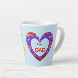 Les Coeurs Poussent. Texte MEILLEUR DAD Latte Mug
