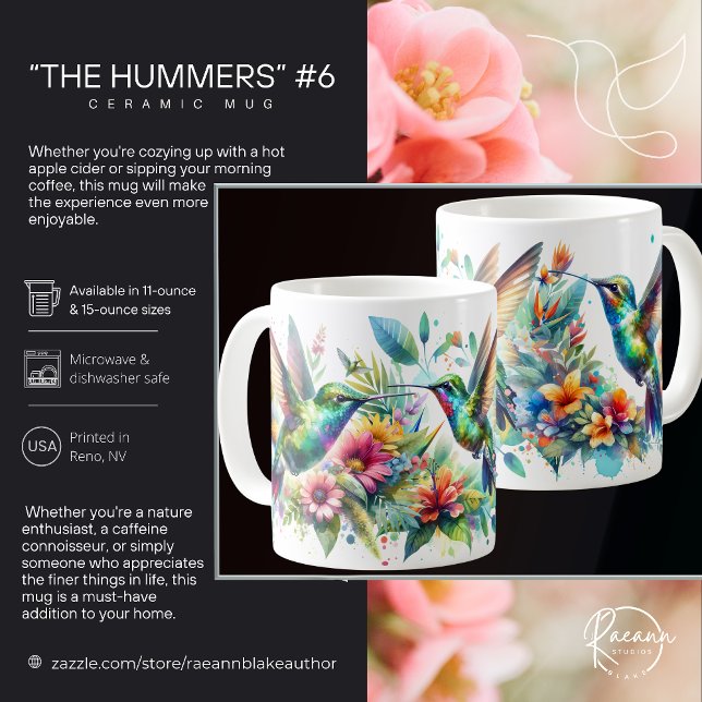 "Les Colibris" #6 Mug en céramique pour colibris (Créateur téléchargé)