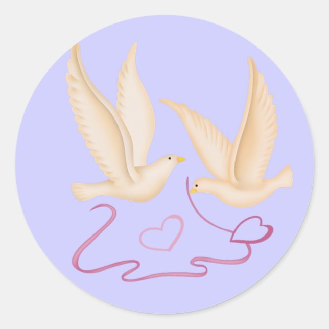 Les colombes blanches créent des autocollants card (Devant)