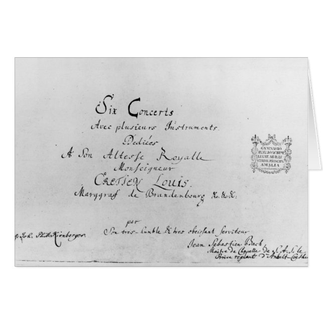 Les concerts de Brandebourg, 1721 (Devant horizontal)