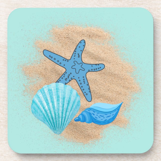 Les coquillages sur les Dessous de verre de plage (Devant)