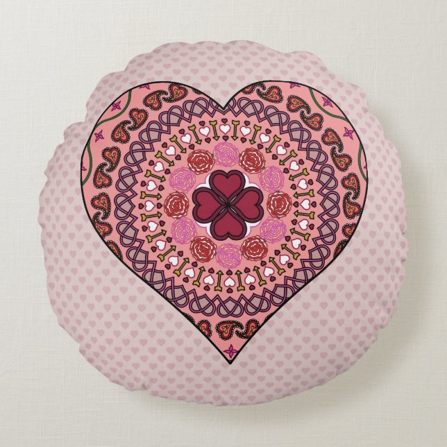 Les couches du Coussin rond du coeur (Devant)