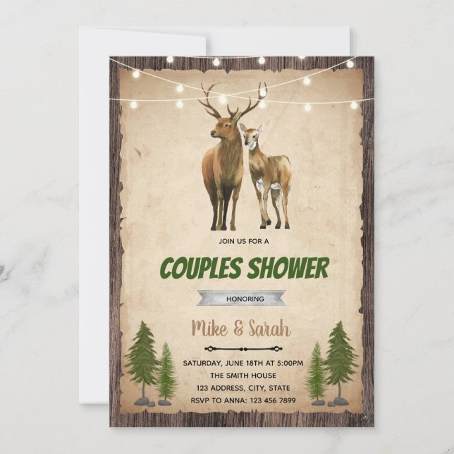 Les couples de cerfs invitation à la fête (Devant)