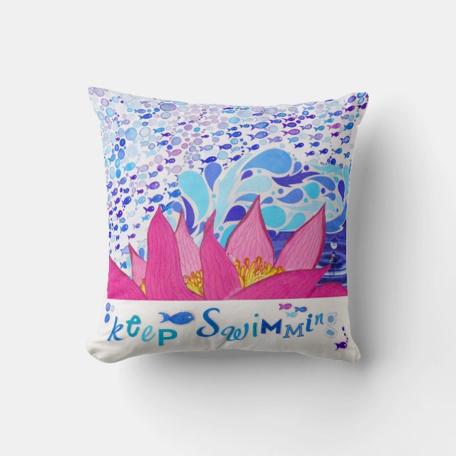 Les coussins roses 16x16 d'océan autoguident le (Recto)