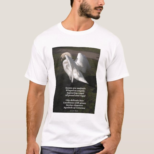 Les Cygnes De Poème T-shirt Sont Majestueux Par La (Devant)
