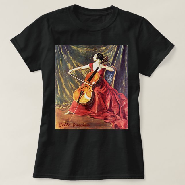 Les Dames L'Art Du T-shirt Cello (Design devant)
