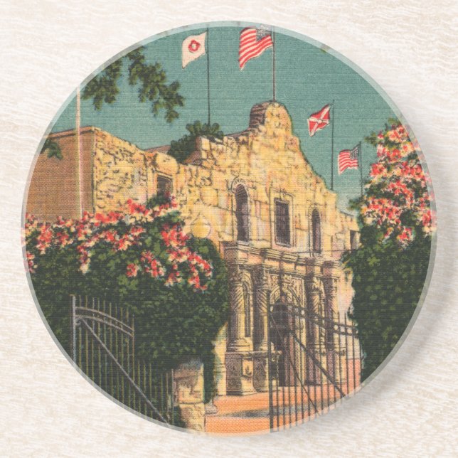 Les Dessous de verre Vintages de l'Alamo au Texas (Devant)