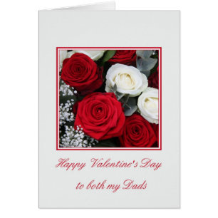 Les deux Dads Valentine's Day rose rouge et blanc