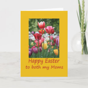 Les deux mamans Bonne carte de la tulipe de Pâques
