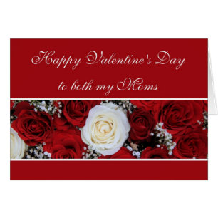 Les deux Moms Valentine's Day rose rouge et blanc