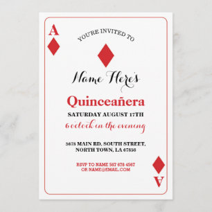 Les Diamants de Quinceanera Jouer Carte Vegas Anni