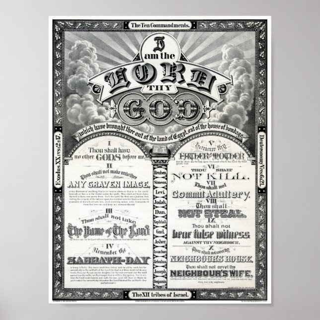Les Dix Commandements 1876 Poster vintage restauré (Devant)