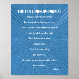 Les Dix Commandements - Poster en Spray Bleu