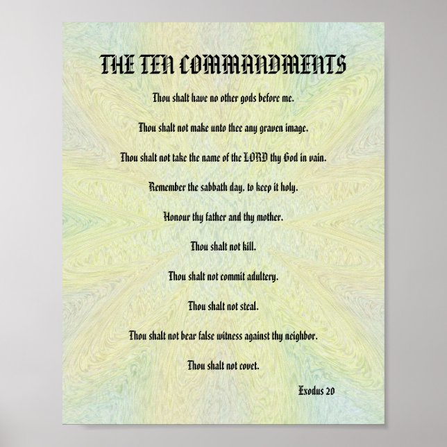 Les Dix Commandements - Poster Floral Pastel (Devant)