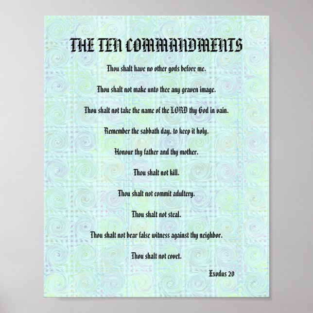 Les Dix Commandements - Poster Greenish Twists (Devant)