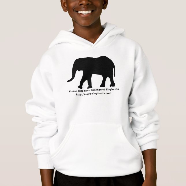 Les éléphants mis en danger Hanes badine le sweat (Devant)