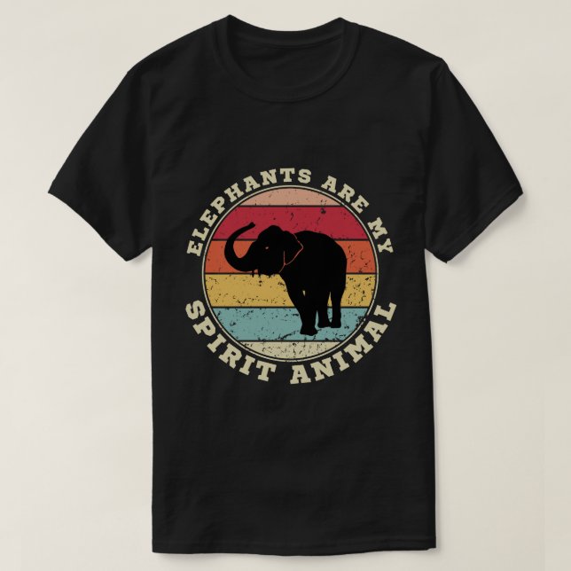 Les éléphants sont mon esprit Animal T-Shirt (Design devant)