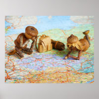 Les elfes d'Acorn planifient un poster de voyage