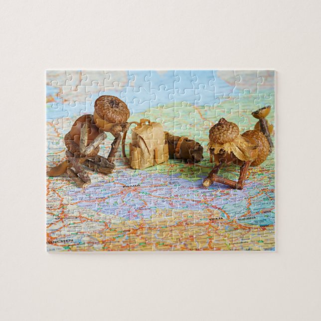 Les elfes d'Acorn planifient un voyage puzzle (Horizontal)