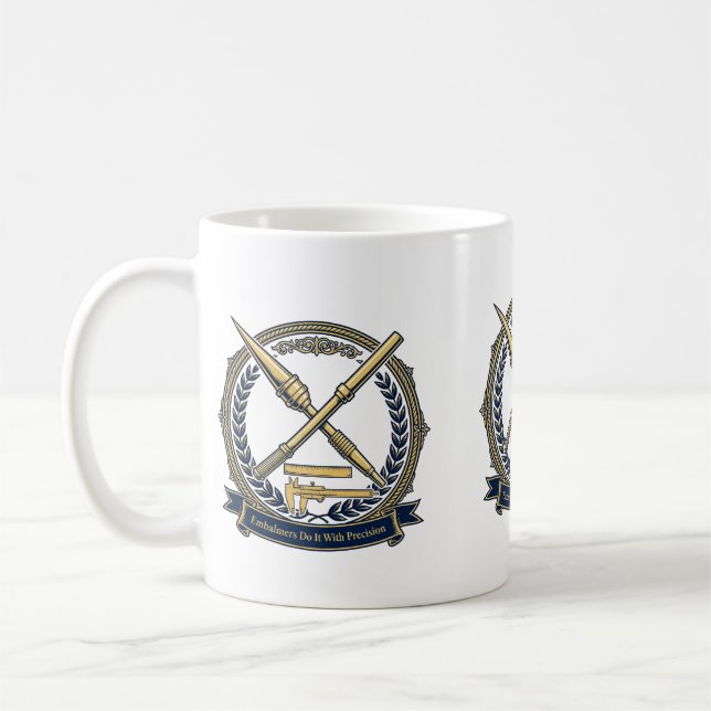 Les embaumeurs le font avec précision — Mug funéra (Gauche)