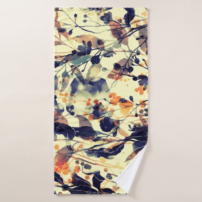 Les empreintes de la nature : Feuilles floraux san (Serviette de bain)
