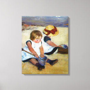Les enfants de Cassatt sur la plage Toile envelopp