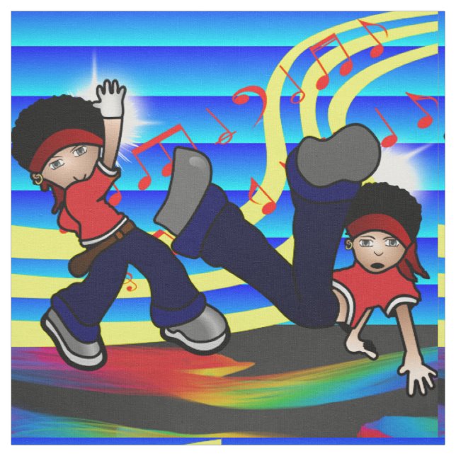Les enfants de danse de hip hop impriment le tissu (Échantillon)