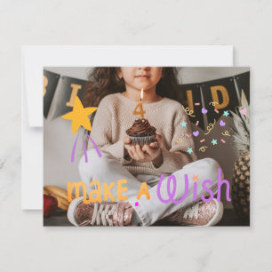 Les enfants font un voeu 4ème photo Carte Annivers