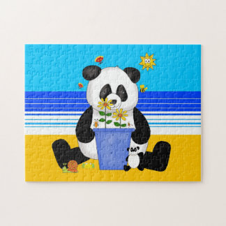 Les Enfants Puzzle Panda À La Plage