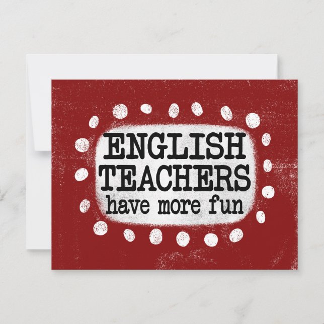 Les Enseignants Anglais Ont Plus De Carte De Voeux (Devant)