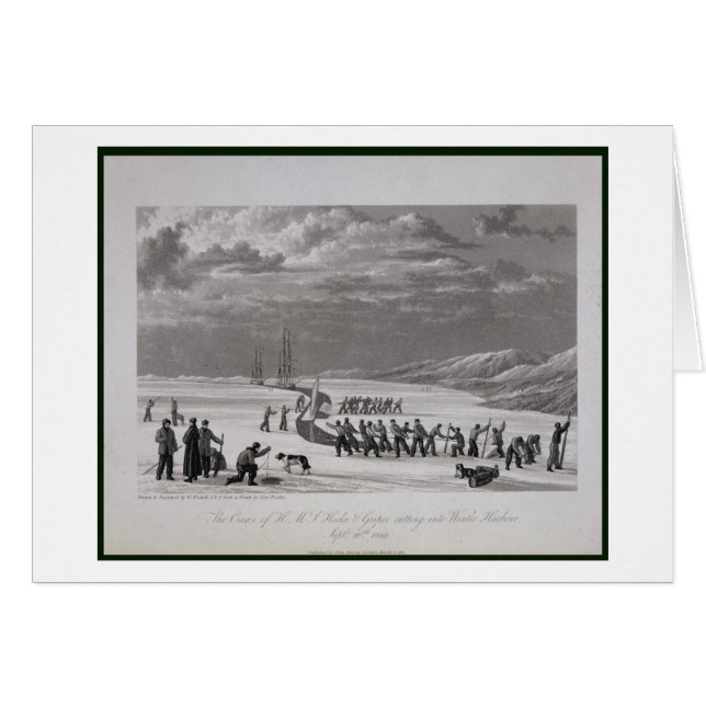Les équipages de H.M.S. Hecla & Griper coupant en  (Devant horizontal)