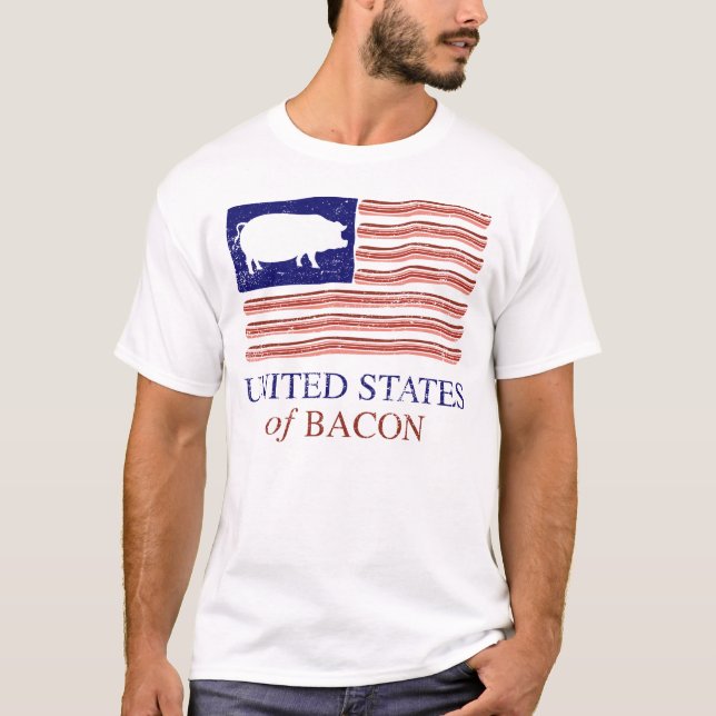 Les Etats-Unis du T-shirt affligé par lard (Devant)