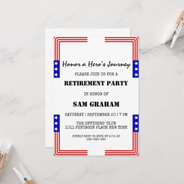 les états-unis lancent des invitations à la retrai (Devant/Arrière en situation)