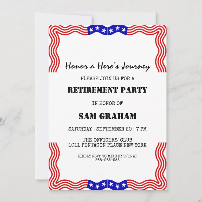 les états-unis lancent des invitations à la retrai (Devant)