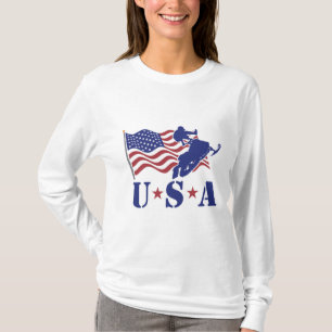 Les Etats-Unis Snowmobile le long T-shirt de