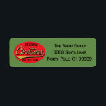 Les Étiquettes du retour de Noël "Retro Merry Chri<br><div class="desc">Étiquettes de retour de Noël "Retro Merry Christmas" Profitez de ces étiquettes de retour faits pour toutes vos lettres et cartes de Noël. Customisez en remplaçant le texte par le vôtre. Choisissez et utilisez votre style de police préféré, la couleur et la taille. La couleur du étiquette arrière - plan...</div>