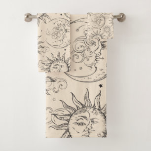 Les étoiles de la Lune de soleil céleste Vintage à