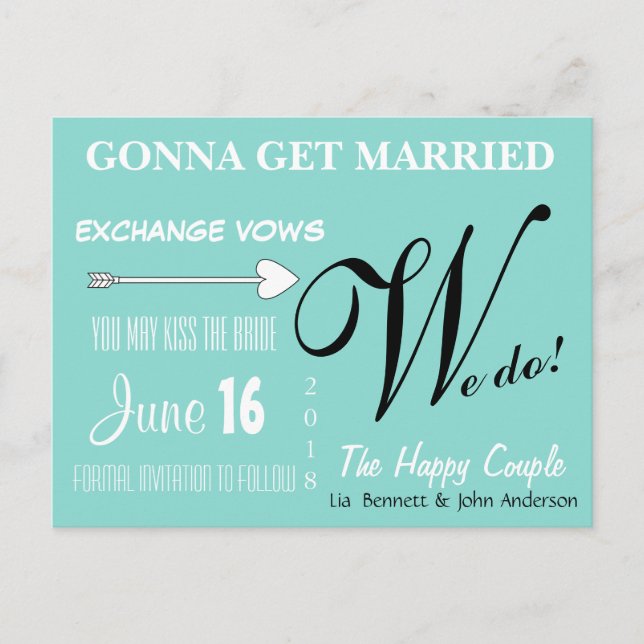 Les Faire-Part de Date de Mariage du Couple Heureu (Devant)