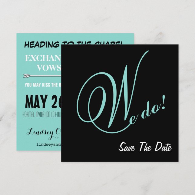 Les Faire-Part de Date de Mariage du Couple Heureu (Devant / Derrière)