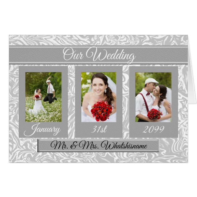 Les faveurs du mariage avec l'histoire d'un couple (Devant horizontal)