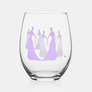Les Femmes 16 oz. Verre à vin sans pied Lavande