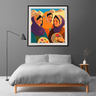 Les femmes afghanes jouent au puzzle du darya