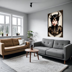 Les femmes asiatiques démon Lord   AI Art Poster