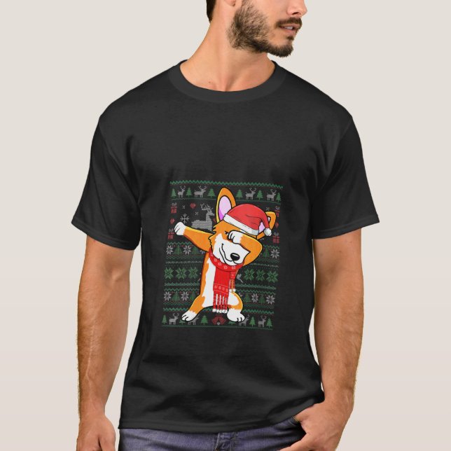 Les femmes Dabbing Corgi laide Noël Sweat Noël Noë (Devant)