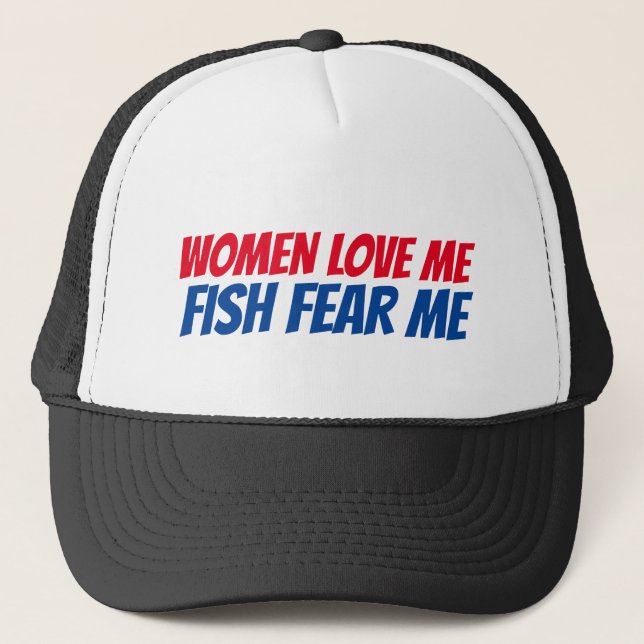Les femmes m'aiment casquette de pêche amusant (Devant)